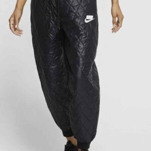 Nike Women's Black Quilted Joggers.